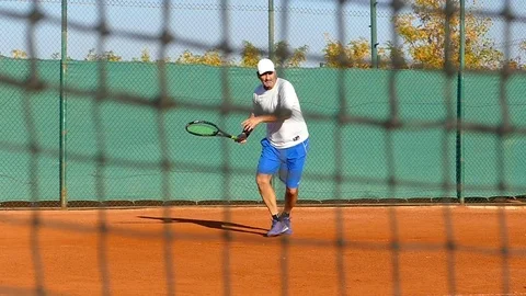 Playing Tennis Stock Footage 81301195