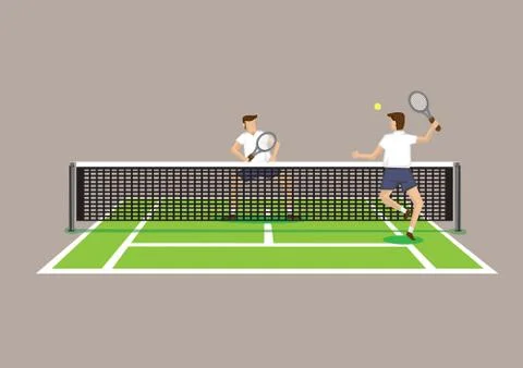 Playing Tennis Vector Illustration Stock Illustration
