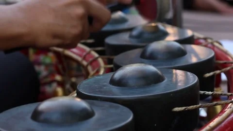 Playing Thai xylophone instrument. Stock Footage 72564096