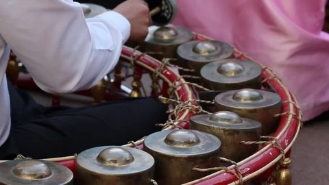 Playing Thai xylophone instrument. Stock Footage 72564191