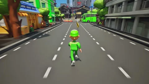 Playing through the modern mobile phone running video game application level Stock Footage 312003534