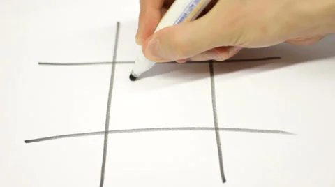 Playing Tic Tac Toe Game 1 Stock Footage 47229644
