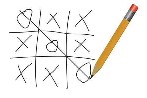 Playing tic-tac-toe vector illustration Stock Illustration