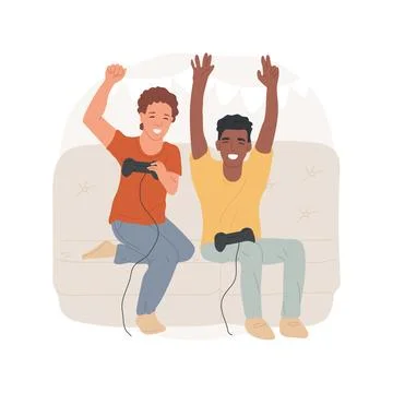 Playing together isolated cartoon vector illustration. Ilustración de archivo