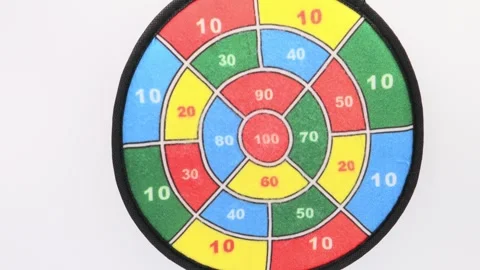Playing with toy darts Stock Footage 336657073