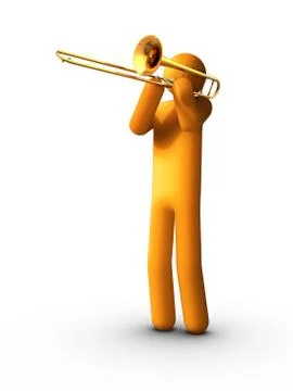 Playing trombone Stock Illustration