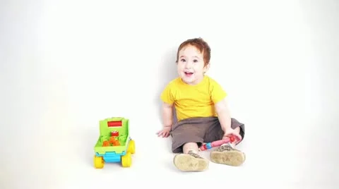 Playing with truck 库存影片 20633889