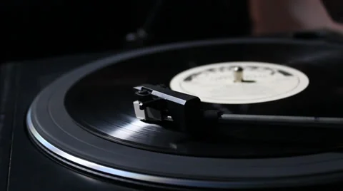 Playing turntable Stock Footage 39354409