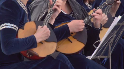 Playing the two lutes Stock-Footage 55351412