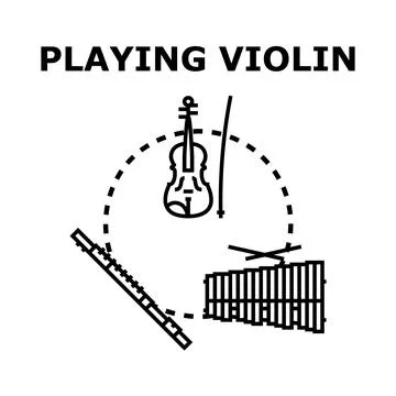 Playing various musical instruments creating harmony sound Stock Illustration