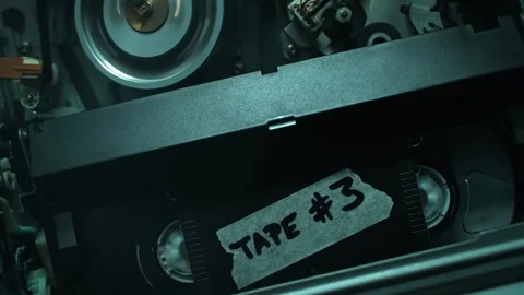 Playing a VHS Cassette in a VCR without the Top Cover Stock Footage 278830639