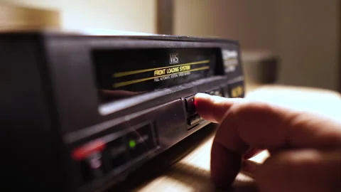 Playing VHS Video Tape, Inserting and Pr... | Stock Video | Pond5