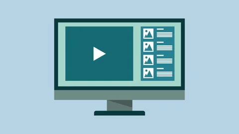 Playing video on desktop, Website interface elements 2d with alpha matte Vídeos de archivo 335733031