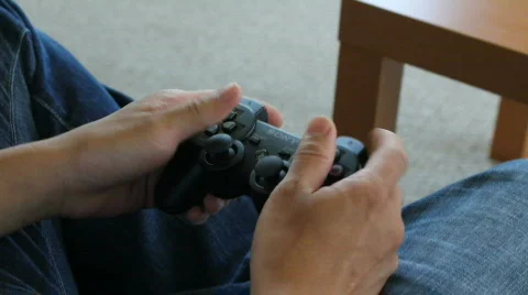 Playing a Video Game Stock Footage 737934