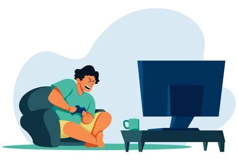 Playing Video Games Stockillustratie