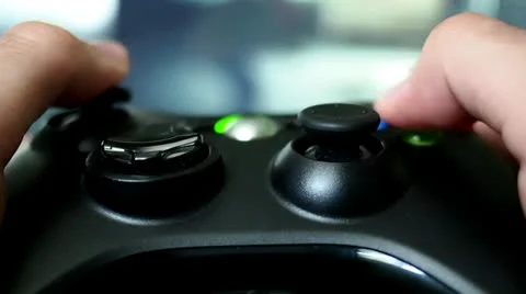 Playing Videogame With Controller Stock Footage 25393475