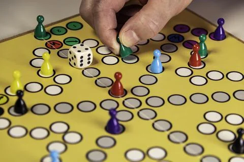Playing A Vintage Board Game Stock Photos