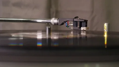 Playing a vinyl record on a turntable Stock Footage 79208858
