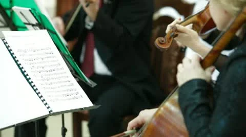 Playing Violin And Cello Stock Footage 10863997