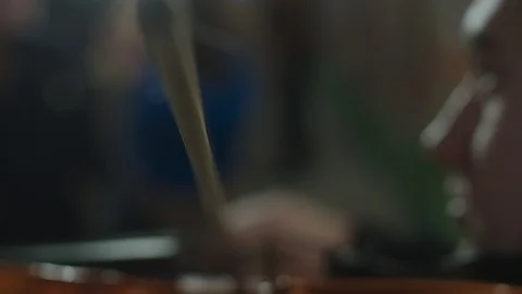 Playing the violin. Extreme close up. Stock Footage 107792928