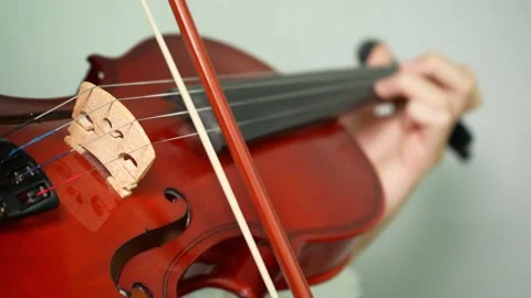 Playing the violin in first person Video stock 237385918