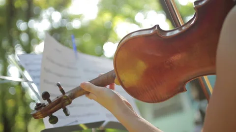 Playing the violin Stock Footage 40634599
