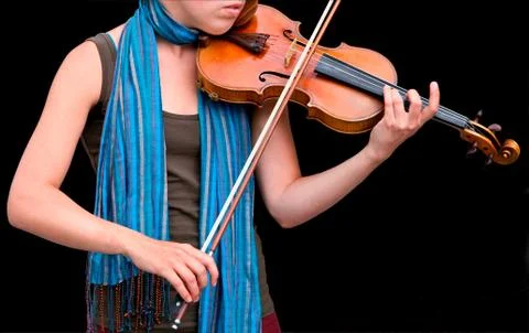 Playing the violin Foto stock