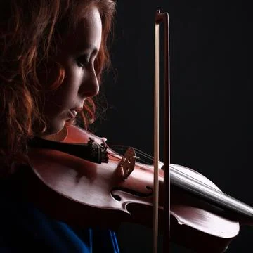 Playing the violin Foto stock