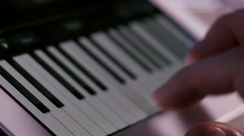 Playing virtual piano on tablet computer Stock Footage 45252367