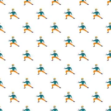 Playing virtual reality game with controller seamless pattern Stock Illustration