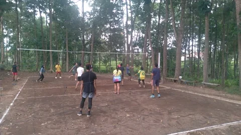 Playing volley2 Stock Footage 258114378