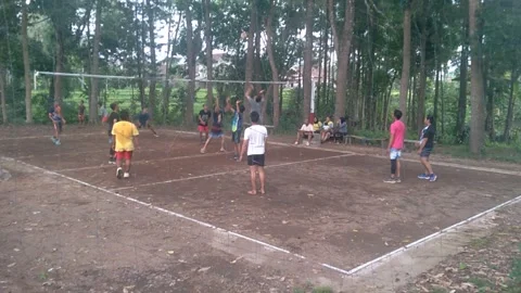 Playing volley3 Stock Footage 258114381