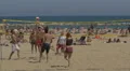 Playing volleyball on the beach in Barcelona 4k or 4k+ Resolution