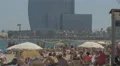 Playing volleyball on Playa de San Sebastian, Barcelona 4k or 4k+ Resolution