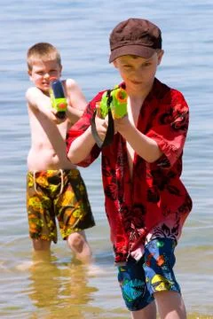 Playing in the water Stock Photos