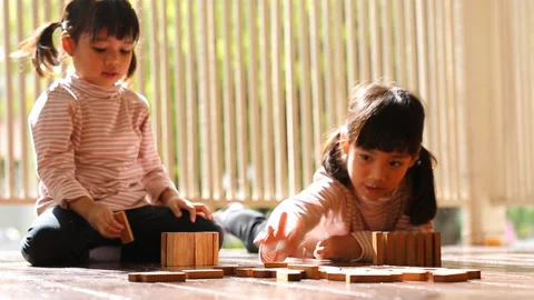 Playing wooden stacks2 Video stock 159298091