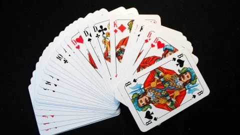 Playingcard with black background Foto stock