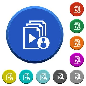Playlist author beveled buttons Stock Illustration
