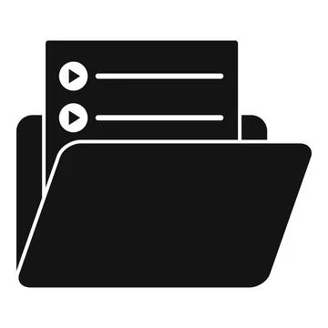 Playlist folder icon simple . Music play Illustrazione stock