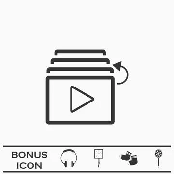 Playlist icon flat. Stock Illustration