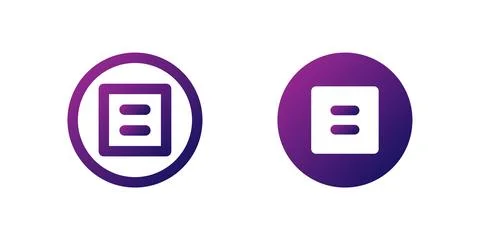 Playlist Icon Set. A purple gradient icon with horizontal lines and a play .. Stock Illustration