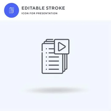 Playlist icon vector, filled flat sign, solid pictogram isolated on white, lo イラスト素材