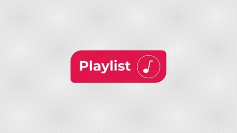 Playlist interactive flat button with click animation Stock Footage 332272148