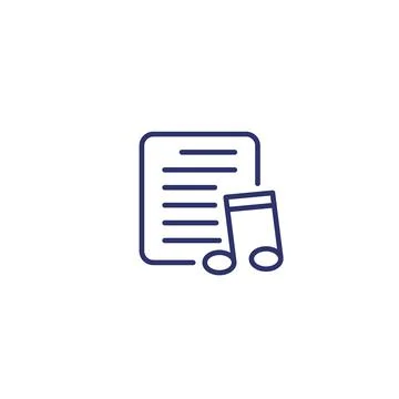 Playlist line icon on white Stock Illustration