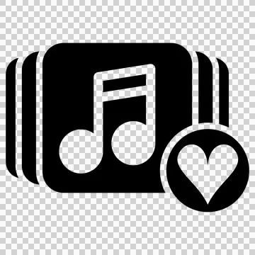 Playlist media cassette folder with heart favorite badge Stock Illustration