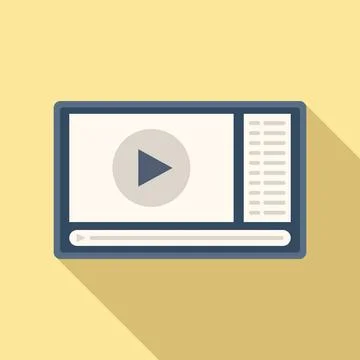 Playlist player icon flat . Ui music phone Illustrazione stock