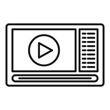 Playlist player icon outline vector. Ui music phone Illustrazione stock