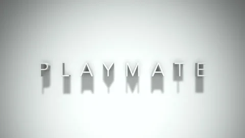 Playmate 3D title animation text with shadows on a white background Stock Footage 258904087