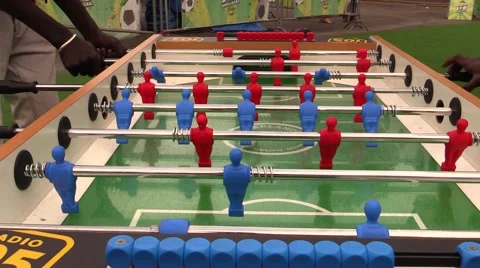Playng foosball table Stock Footage 40529589