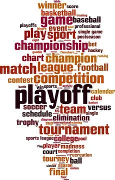 Playoff word cloud Stock Illustration